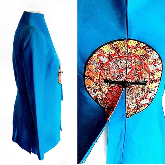 Vintage Asian Chinoiserie Embroidered Medallion Jacket - Picture 5 of 7